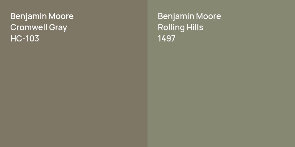 Benjamin Moore Cromwell Gray vs. Benjamin Moore Rolling Hills