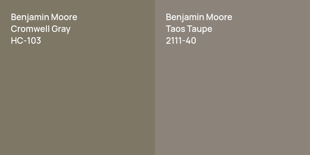 Benjamin Moore Cromwell Gray vs. Benjamin Moore Taos Taupe