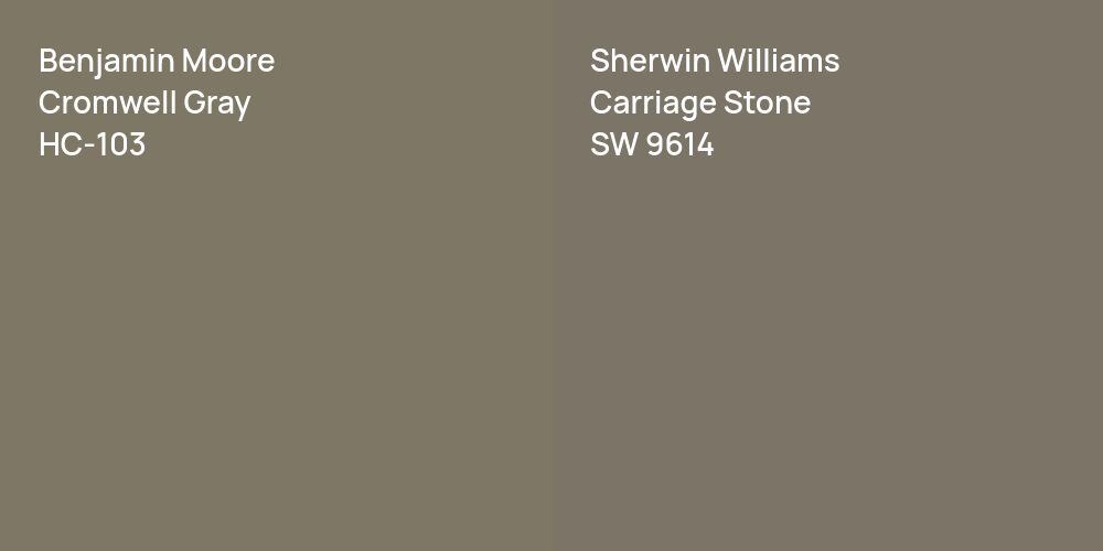 Benjamin Moore Cromwell Gray vs. Sherwin Williams Carriage Stone