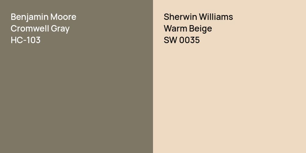 Benjamin Moore Cromwell Gray vs. Sherwin Williams Warm Beige