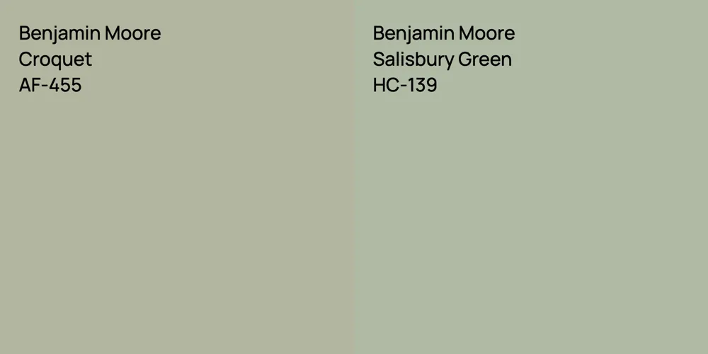 Benjamin Moore Croquet vs. Benjamin Moore Salisbury Green