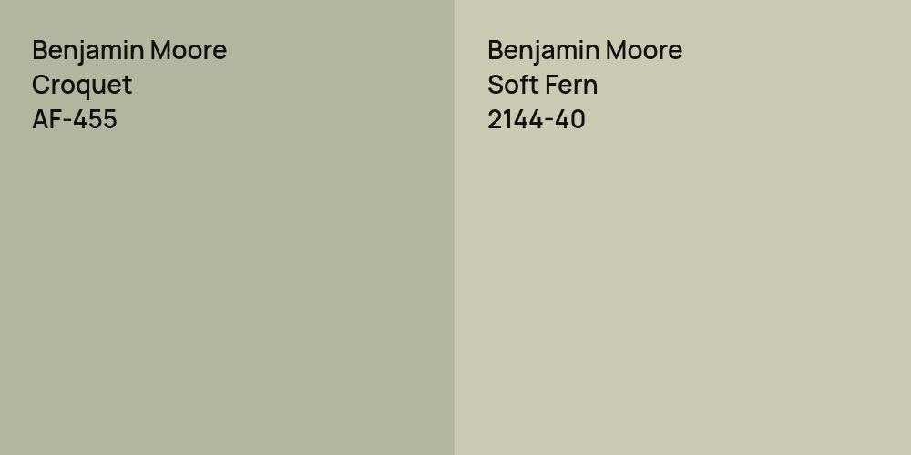 Benjamin Moore Croquet vs. Benjamin Moore Soft Fern