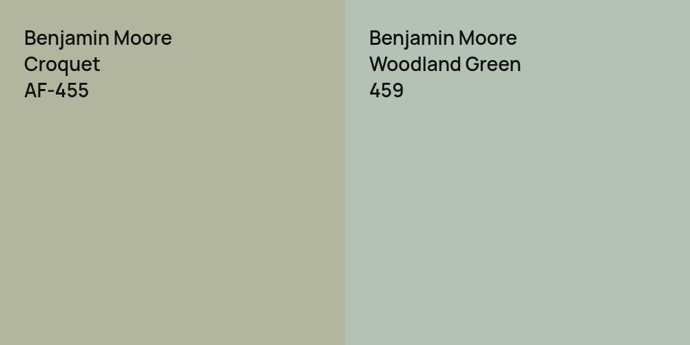 Benjamin Moore Croquet vs. Benjamin Moore Woodland Green