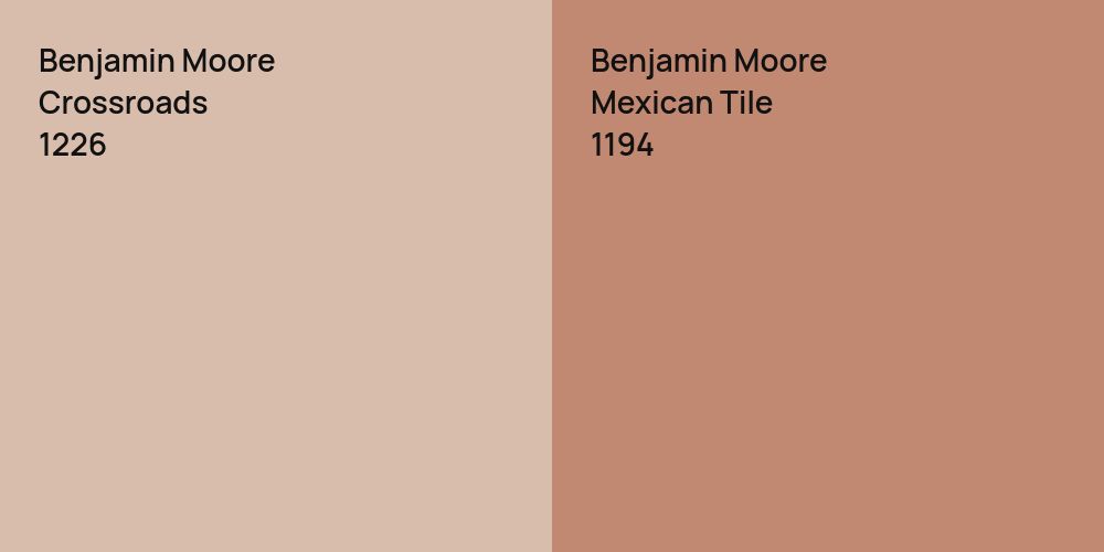 Benjamin Moore Crossroads vs. Benjamin Moore Mexican Tile