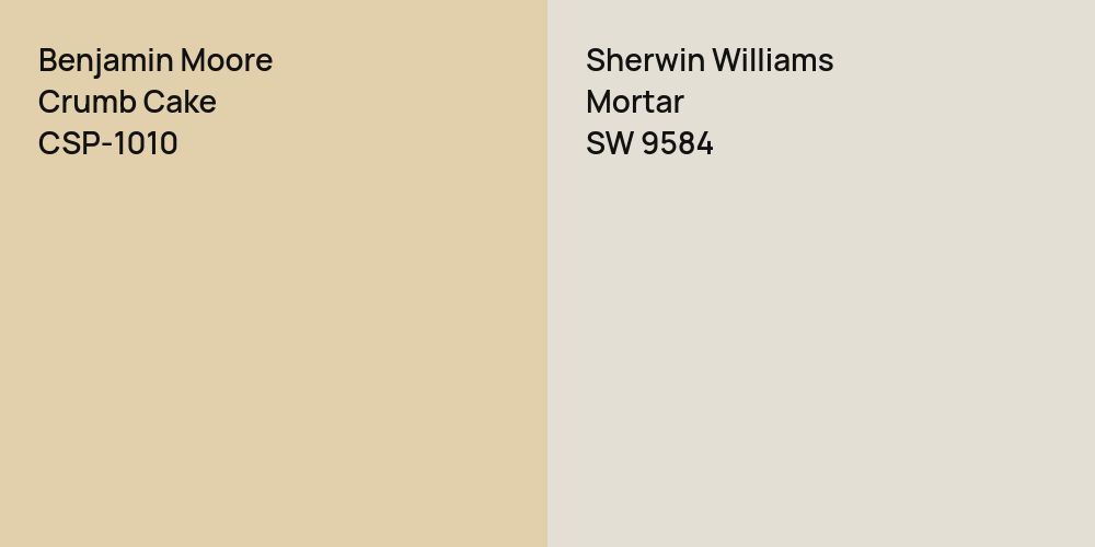 Benjamin Moore Crumb Cake vs. Sherwin Williams Mortar