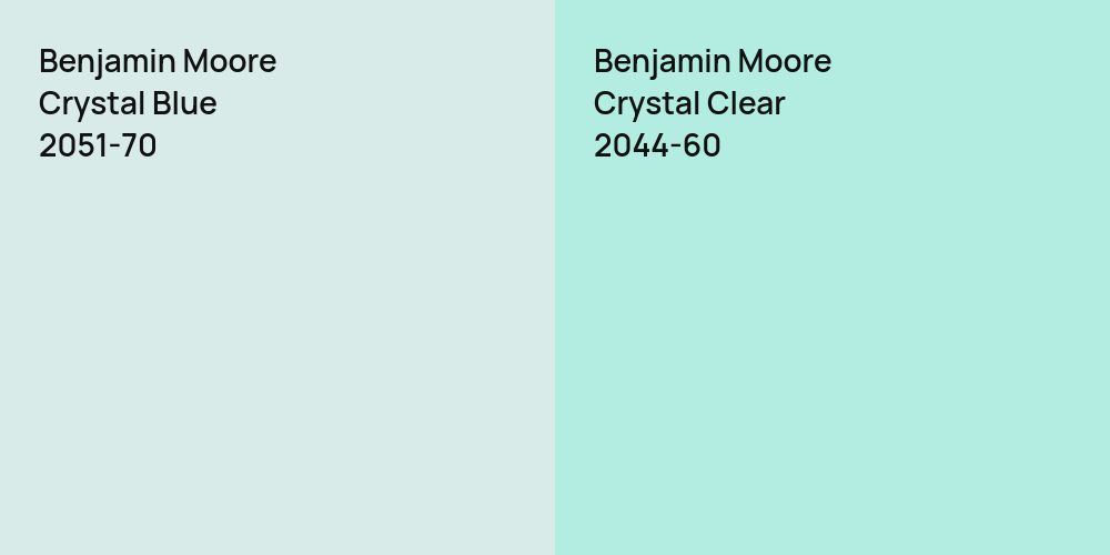 Benjamin Moore Crystal Blue vs. Benjamin Moore Crystal Clear