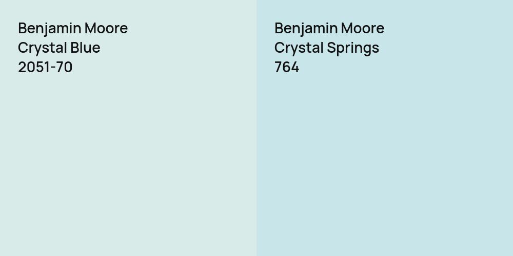 Benjamin Moore Crystal Blue vs. Benjamin Moore Crystal Springs