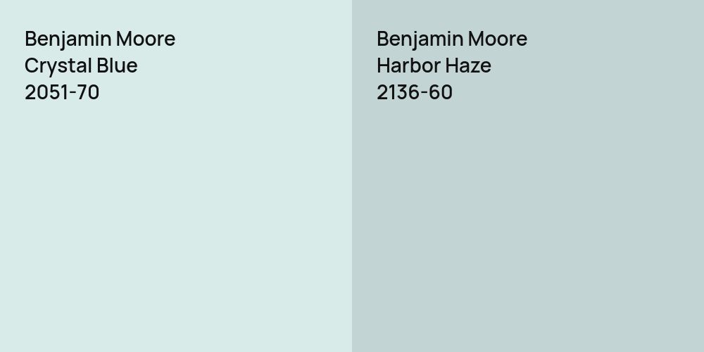 Benjamin Moore Crystal Blue vs. Benjamin Moore Harbor Haze