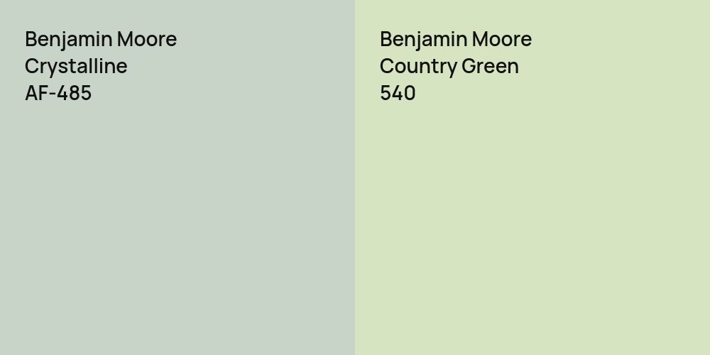 Benjamin Moore Crystalline vs. Benjamin Moore Country Green