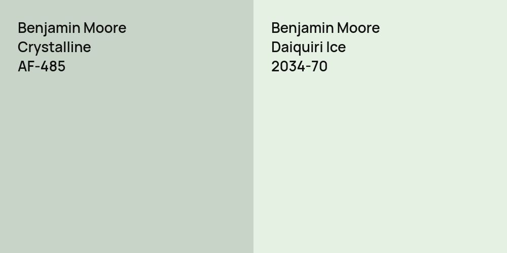 Benjamin Moore Crystalline vs. Benjamin Moore Daiquiri Ice