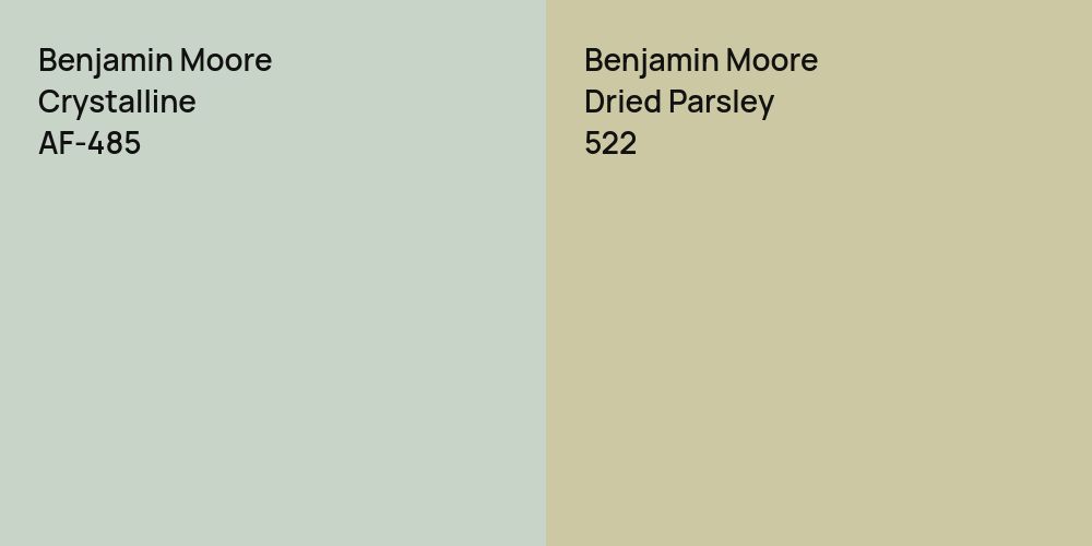 Benjamin Moore Crystalline vs. Benjamin Moore Dried Parsley