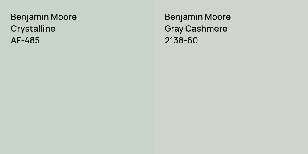 Benjamin Moore Crystalline vs. Benjamin Moore Gray Cashmere