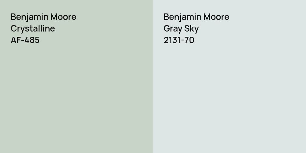 Benjamin Moore Crystalline vs. Benjamin Moore Gray Sky