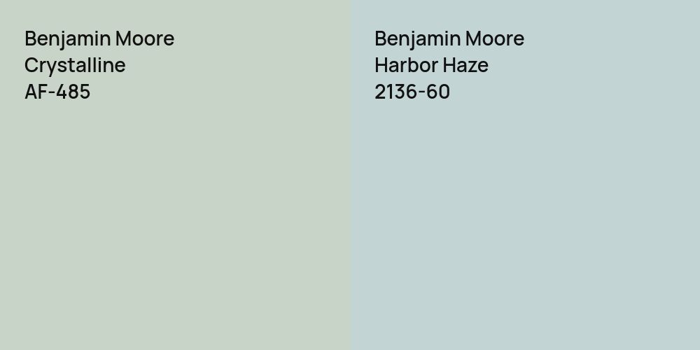 Benjamin Moore Crystalline vs. Benjamin Moore Harbor Haze