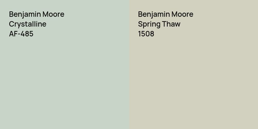 Benjamin Moore Crystalline vs. Benjamin Moore Spring Thaw