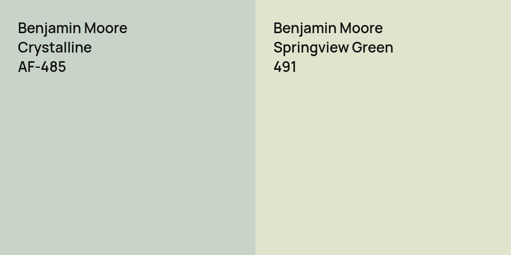 Benjamin Moore Crystalline vs. Benjamin Moore Springview Green