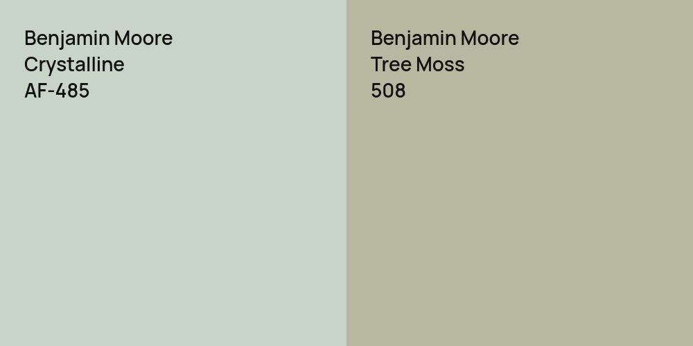 Benjamin Moore Crystalline vs. Benjamin Moore Tree Moss