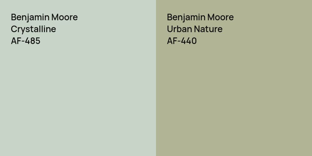 Benjamin Moore Crystalline vs. Benjamin Moore Urban Nature