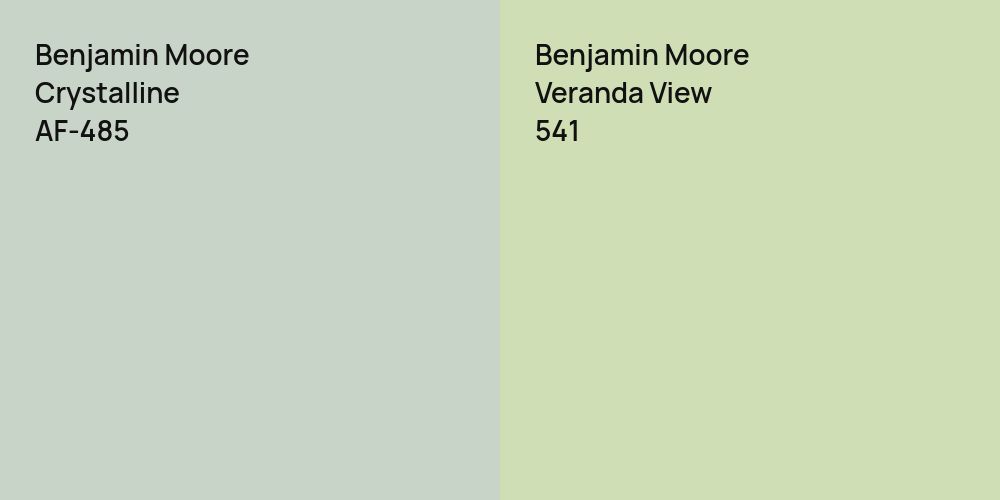 Benjamin Moore Crystalline vs. Benjamin Moore Veranda View