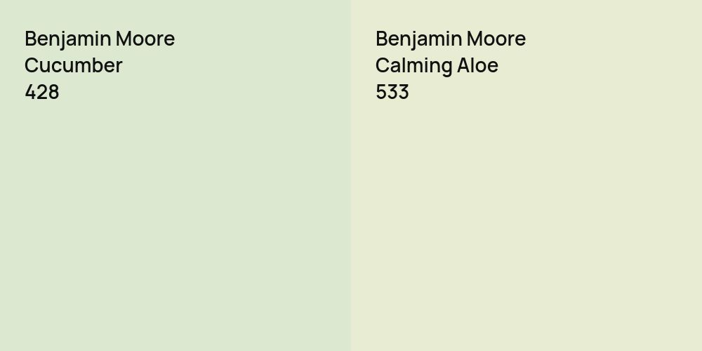 Benjamin Moore Cucumber vs. Benjamin Moore Calming Aloe