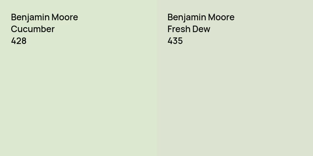 Benjamin Moore Cucumber vs. Benjamin Moore Fresh Dew