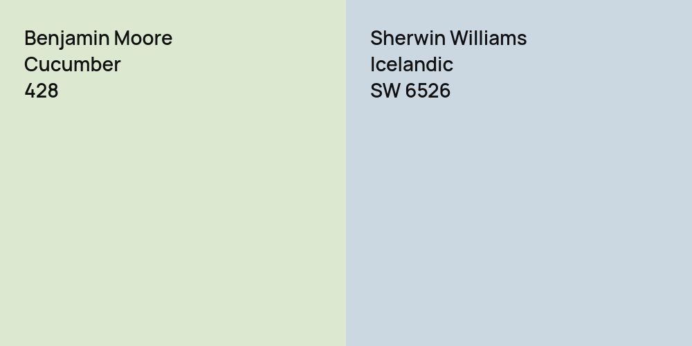 Benjamin Moore Cucumber vs. Sherwin Williams Icelandic