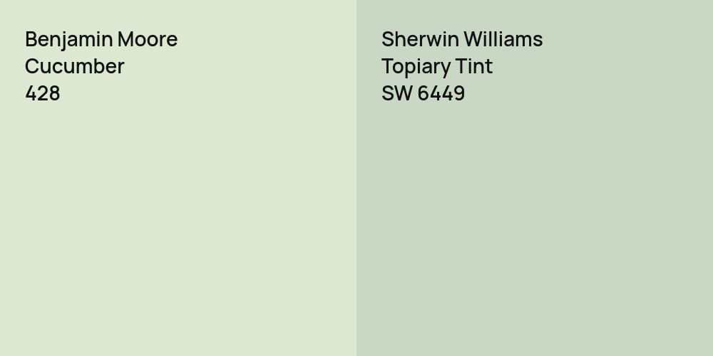 Benjamin Moore Cucumber vs. Sherwin Williams Topiary Tint