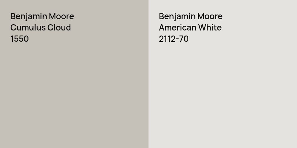 Benjamin Moore Cumulus Cloud vs. Benjamin Moore American White