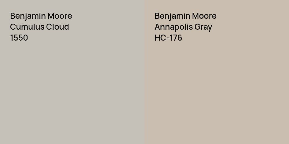 Benjamin Moore Cumulus Cloud vs. Benjamin Moore Annapolis Gray