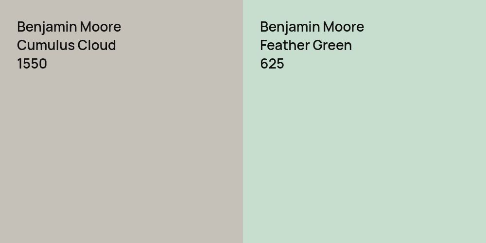 Benjamin Moore Cumulus Cloud vs. Benjamin Moore Feather Green