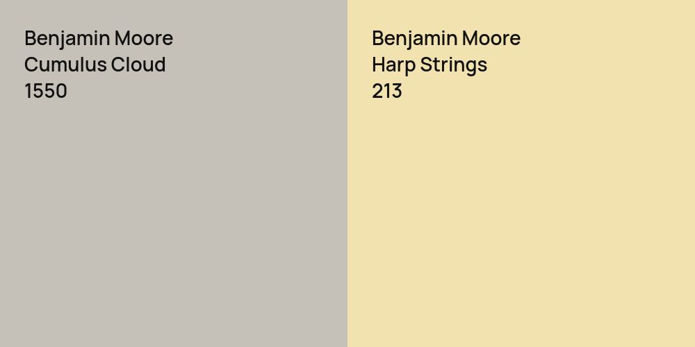 Benjamin Moore Cumulus Cloud vs. Benjamin Moore Harp Strings