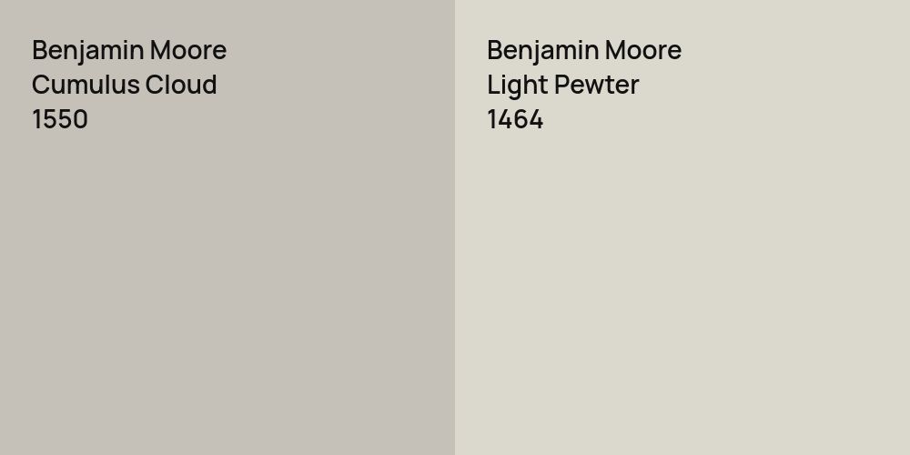 Benjamin Moore Cumulus Cloud vs. Benjamin Moore Light Pewter