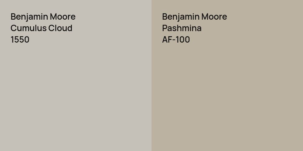 Benjamin Moore Cumulus Cloud vs. Benjamin Moore Pashmina