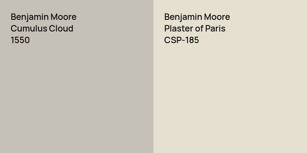 Benjamin Moore Cumulus Cloud vs. Benjamin Moore Plaster of Paris