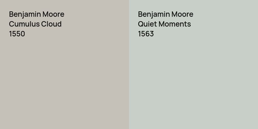 Benjamin Moore Cumulus Cloud vs. Benjamin Moore Quiet Moments