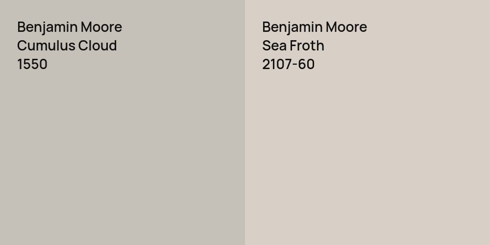 Benjamin Moore Cumulus Cloud vs. Benjamin Moore Sea Froth