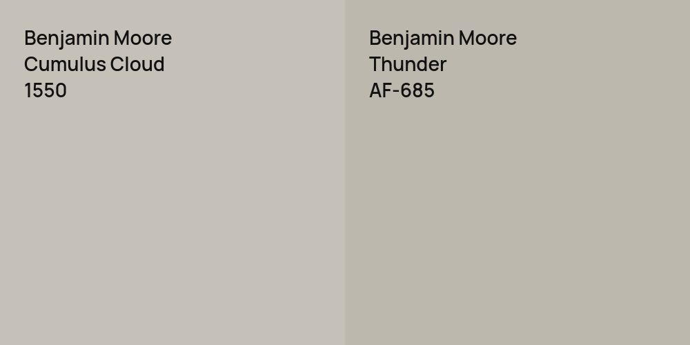 Benjamin Moore Cumulus Cloud vs. Benjamin Moore Thunder