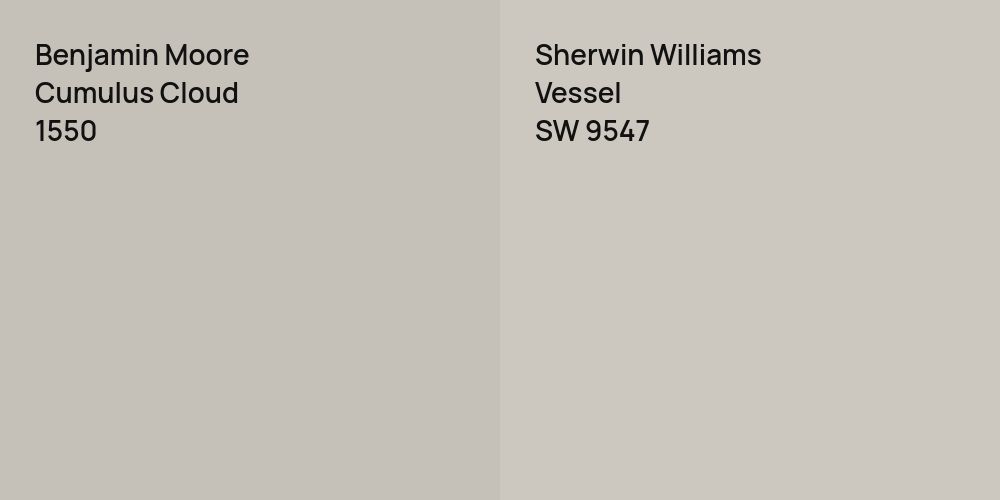 Benjamin Moore Cumulus Cloud vs. Sherwin Williams Vessel