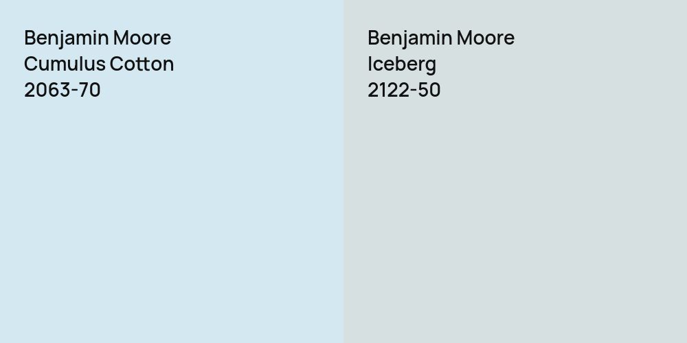 Benjamin Moore Cumulus Cotton vs. Benjamin Moore Iceberg