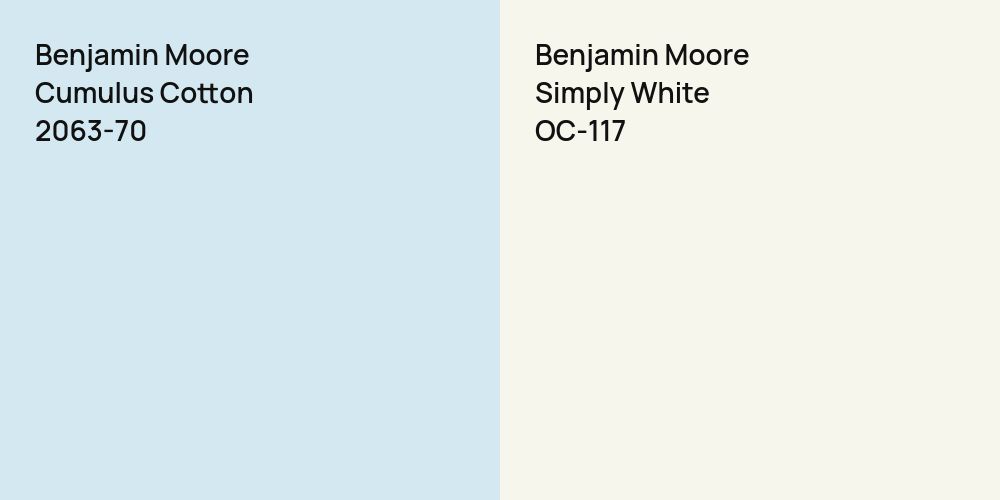 Benjamin Moore Cumulus Cotton vs. Benjamin Moore Simply White