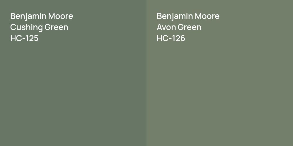 Benjamin Moore Cushing Green vs. Benjamin Moore Avon Green