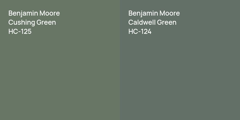 Benjamin Moore Cushing Green vs. Benjamin Moore Caldwell Green