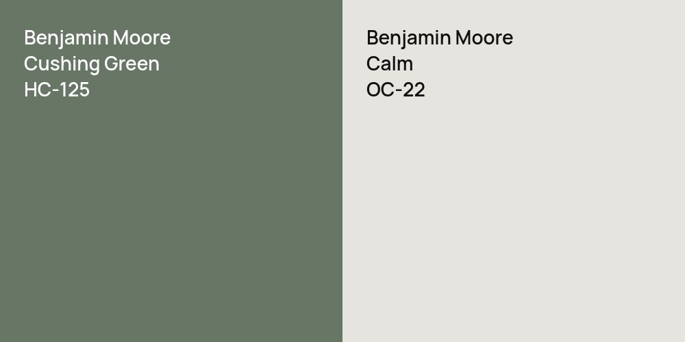 Benjamin Moore Cushing Green vs. Benjamin Moore Calm