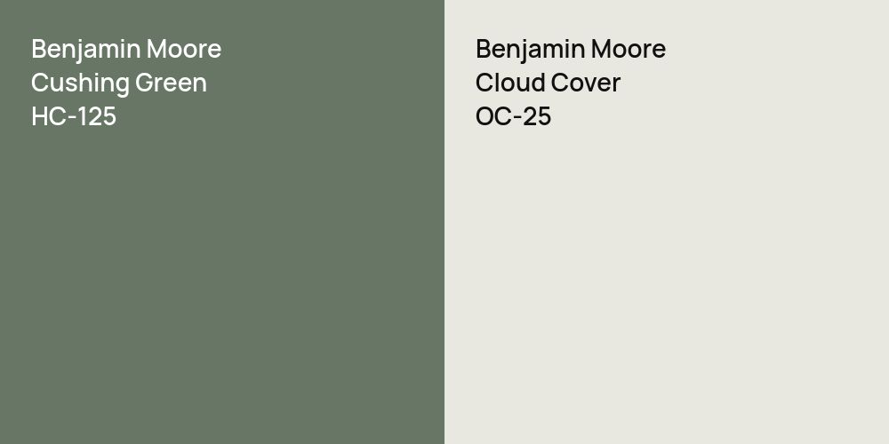 Benjamin Moore Cushing Green vs. Benjamin Moore Cloud Cover