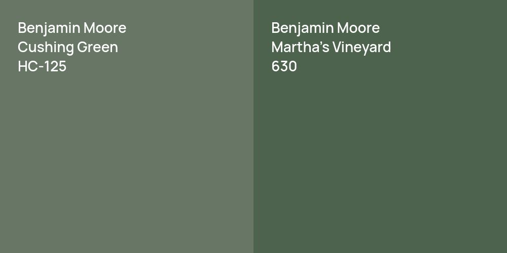 Benjamin Moore Cushing Green vs. Benjamin Moore Martha's Vineyard