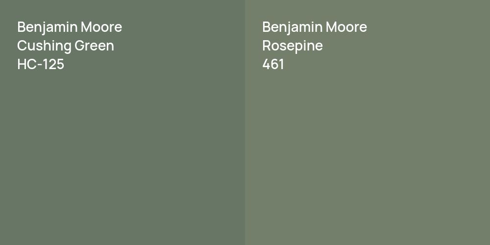 Benjamin Moore Cushing Green vs. Benjamin Moore Rosepine