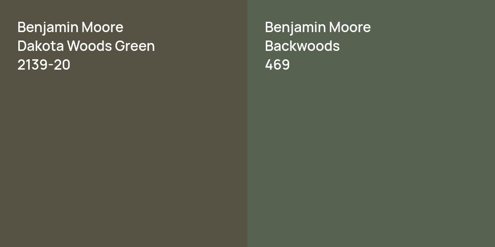 Benjamin Moore Dakota Woods Green vs. Benjamin Moore Backwoods