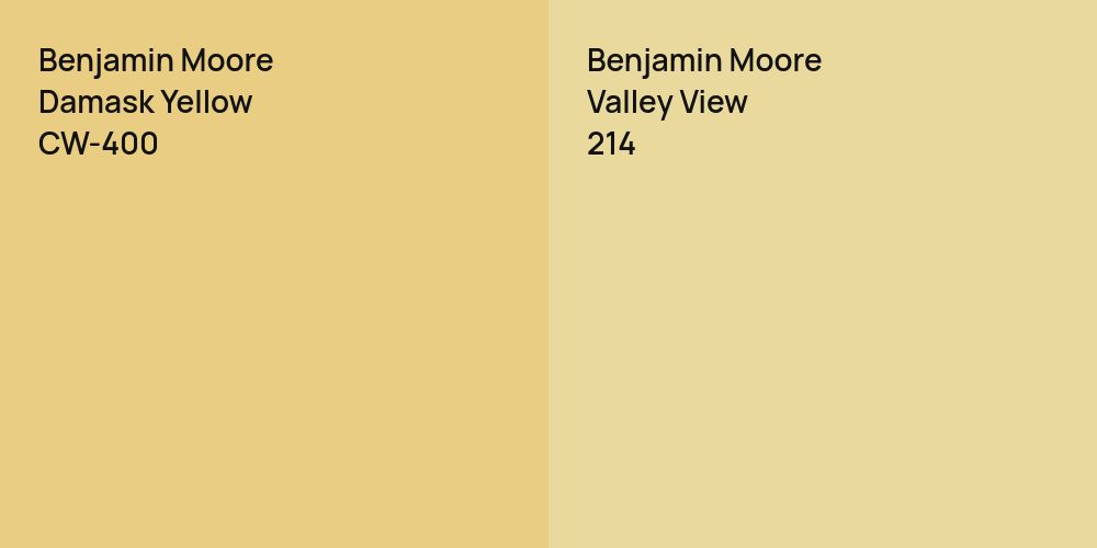 Benjamin Moore Damask Yellow vs. Benjamin Moore Valley View