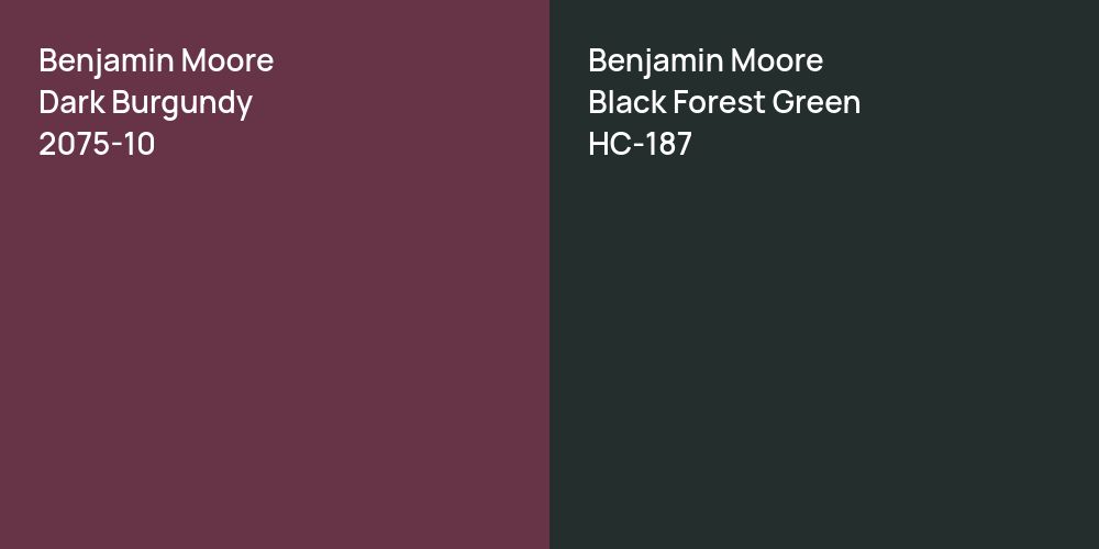 Benjamin Moore Dark Burgundy vs. Benjamin Moore Black Forest Green