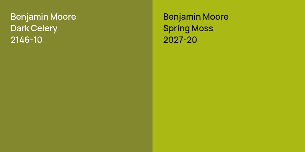 Benjamin Moore Dark Celery vs. Benjamin Moore Spring Moss